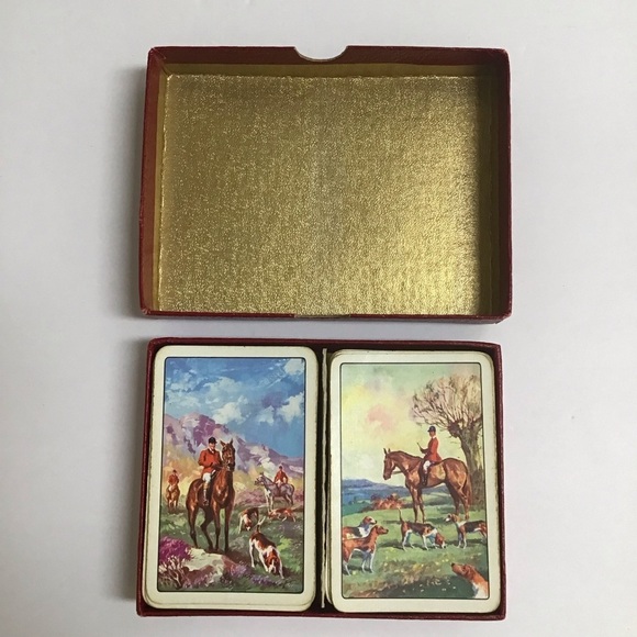 Equestrian Playing Cards Horses 2 Decks John Waddington Leeds & London Vintage - Picture 11 of 16